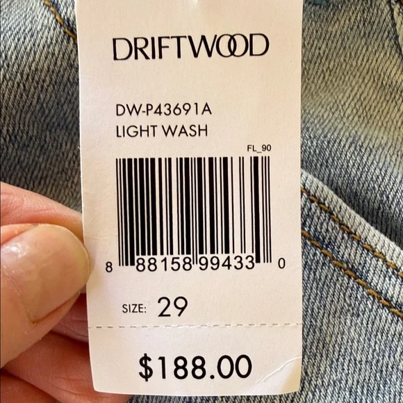 DRIFTWOOD Light Blue Hallucination Barbara barrel Embroidered  Jeans - Picture 16 of 16